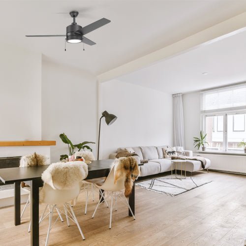 FLINT 52 inch 3 - Blade Ceiling Fan with LED Light and Pull Chain - LEDMyPlace