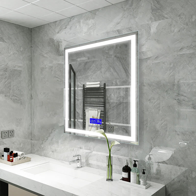 Moreno Florence 31''W x 35.5''H LED Bathroom Mirror With Bluetooth, Time & Temperature Display