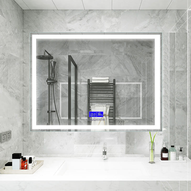 Moreno Florence 47''W x 35.5''H LED Bathroom Mirror With Bluetooth, Time & Temperature Display