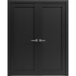 French Double Panel Lite Doors Hardware | Quadro 4111 Matte Black | Panel Frame Trims | Bathroom Bedroom Interior Sturdy Door - BUILDMYPLACE