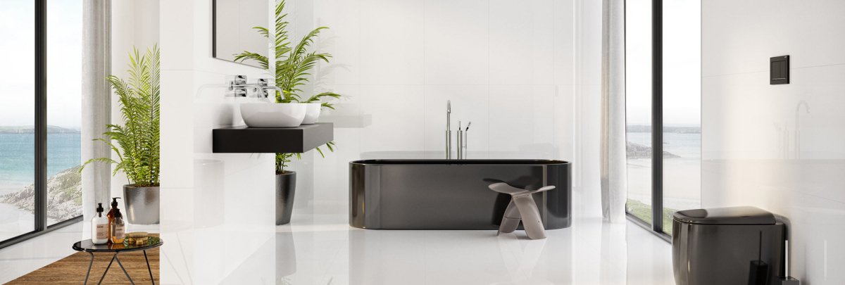 Full White Satin Matte - Porcelain Wall & Floor Tile - BUILDMYPLACE