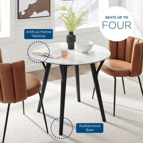 Gallant Round Performance Artificial Marble Dining Table - BUILDMYPLACE