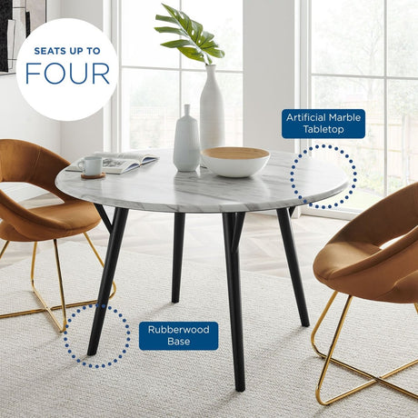 Gallant Round Performance Artificial Marble Dining Table - BUILDMYPLACE