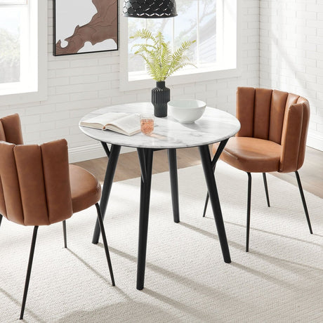 Gallant Round Performance Artificial Marble Dining Table - BUILDMYPLACE
