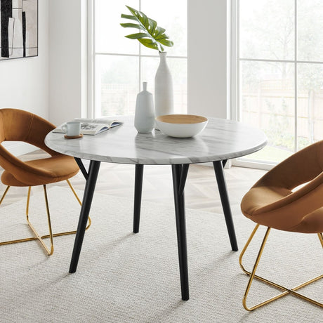 Gallant Round Performance Artificial Marble Dining Table - BUILDMYPLACE