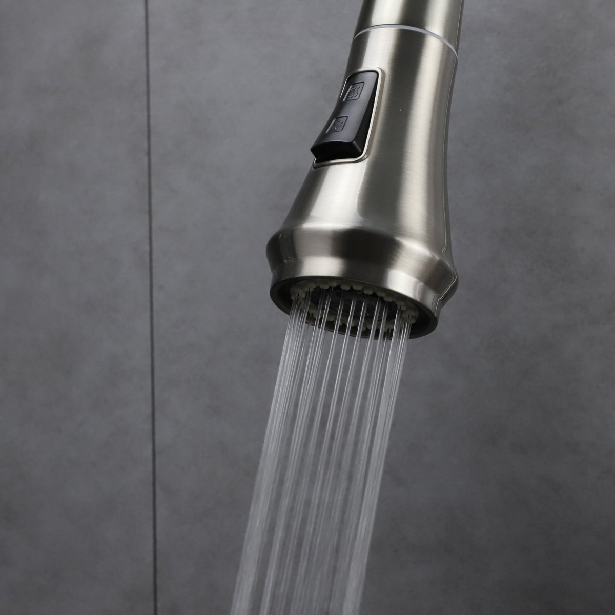 Garbatella Brass Kitchen Faucet w/ Pull Out Sprayer - Brushed Nickel - BUILDMYPLACE