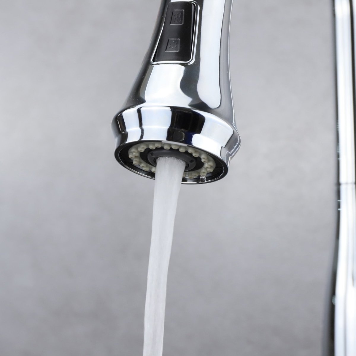 Garbatella Brass Kitchen Faucet w/ Pull Out Sprayer - Chrome - BUILDMYPLACE