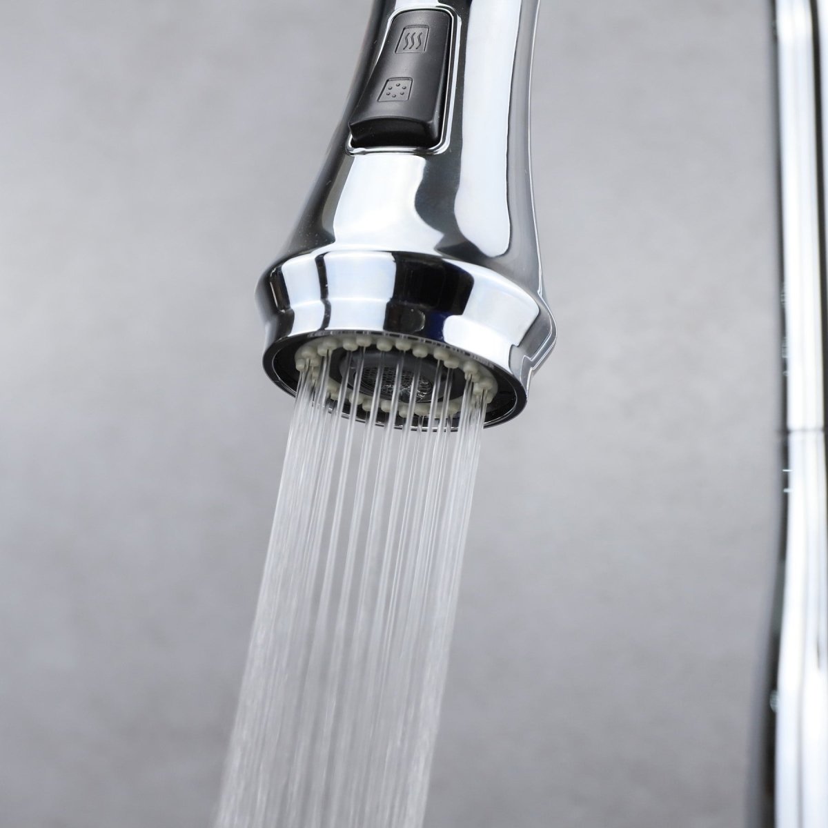 Garbatella Brass Kitchen Faucet w/ Pull Out Sprayer - Chrome - BUILDMYPLACE