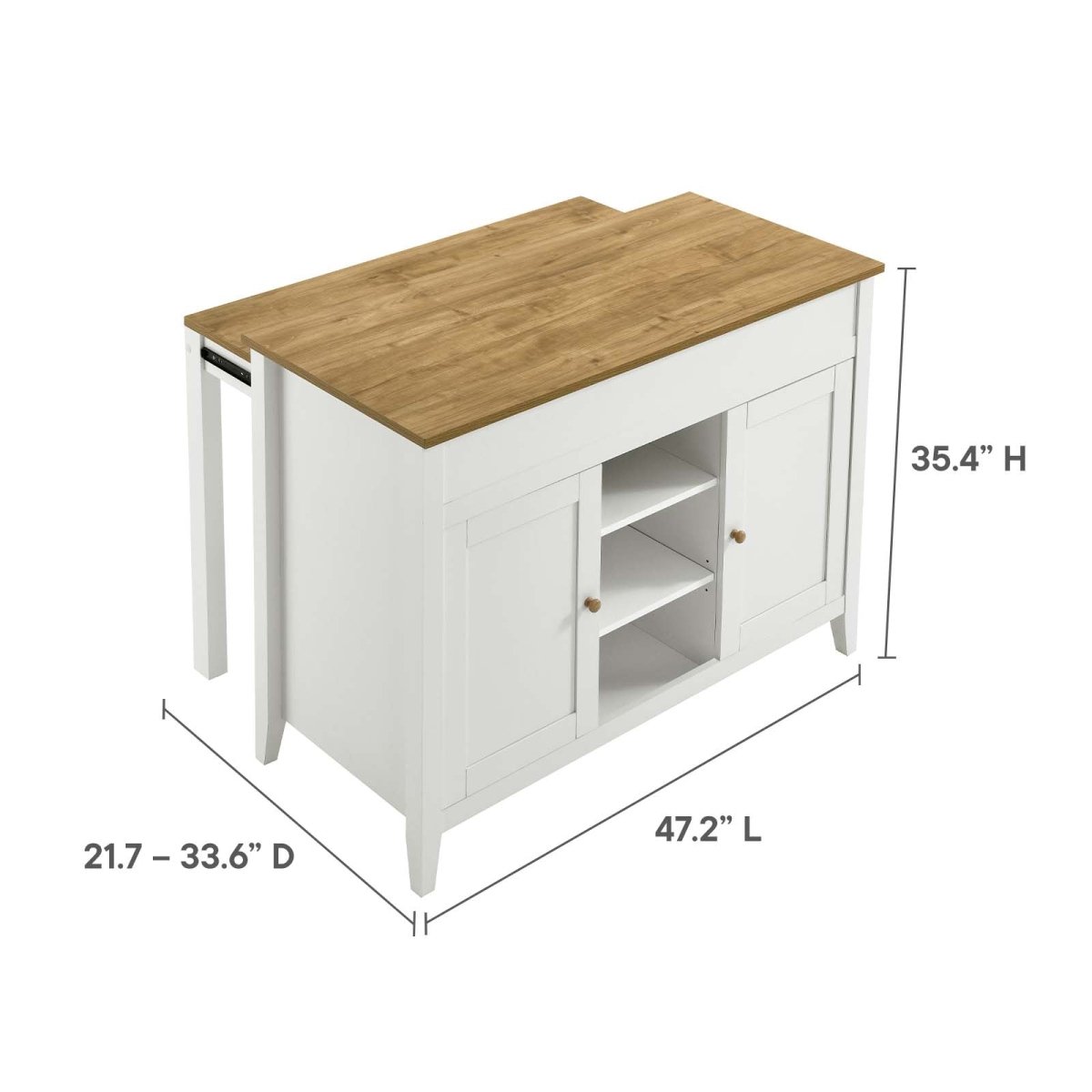 Garland 3 - Piece Kitchen Island and Stool Set - BUILDMYPLACE