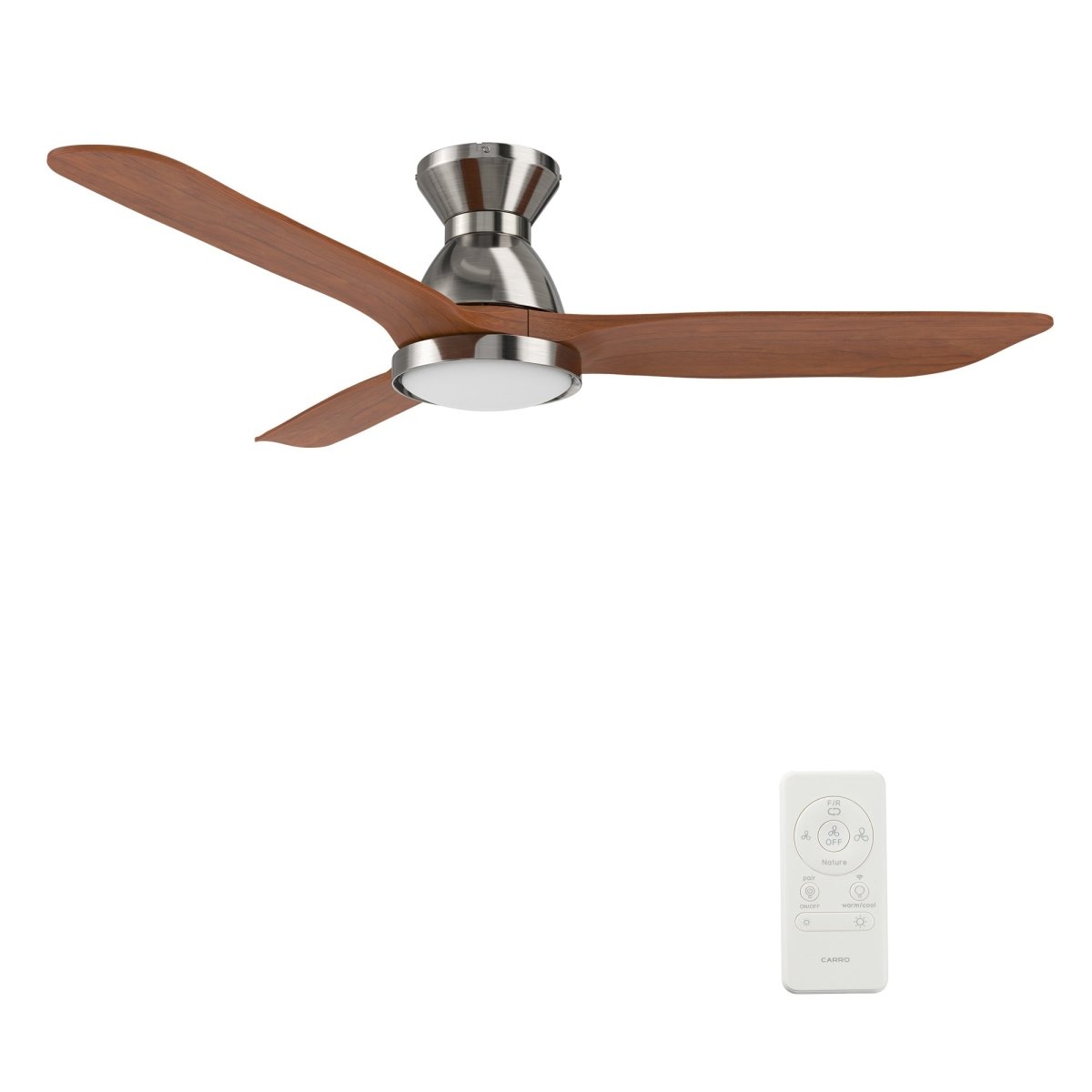 GARRICK 52 inch 3 - Blade Flush Mount Smart Ceiling Fan with LED Light & Remote - LEDMyPlace
