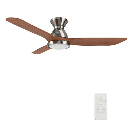GARRICK 52 inch 3 - Blade Flush Mount Smart Ceiling Fan with LED Light & Remote - LEDMyPlace
