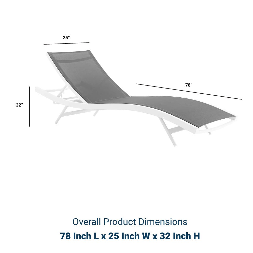 Glimpse Outdoor Patio Mesh Chaise Lounge Chair - BUILDMYPLACE