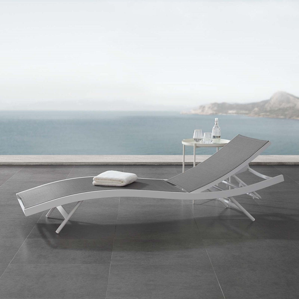 Glimpse Outdoor Patio Mesh Chaise Lounge Chair - BUILDMYPLACE