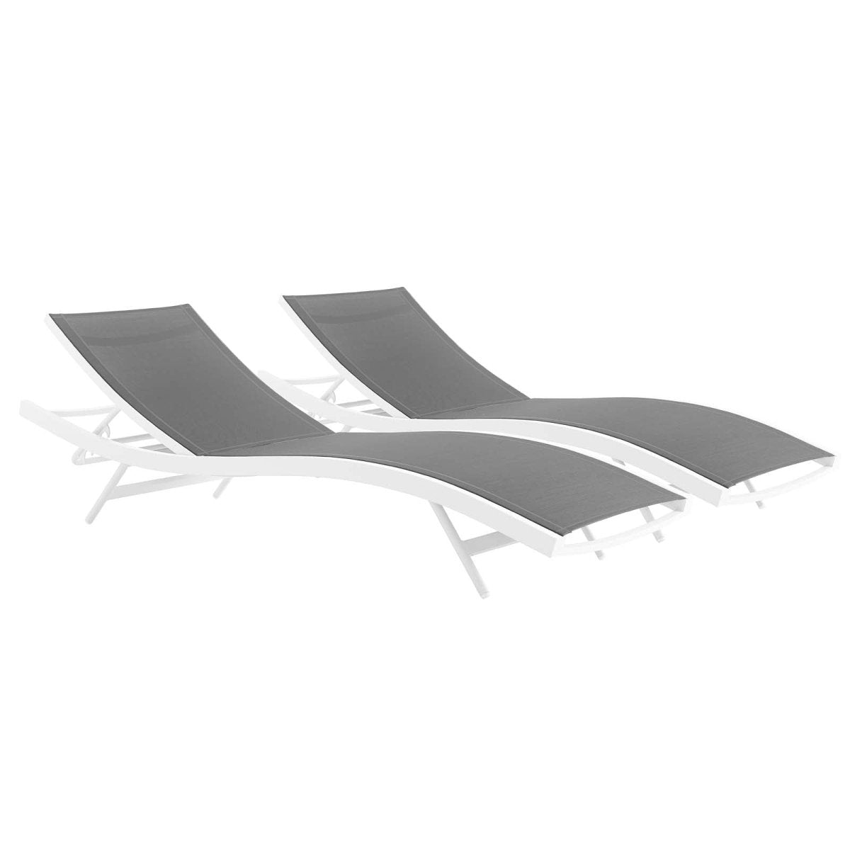 Glimpse Outdoor Patio Mesh Chaise Lounge Set of 2 - BUILDMYPLACE