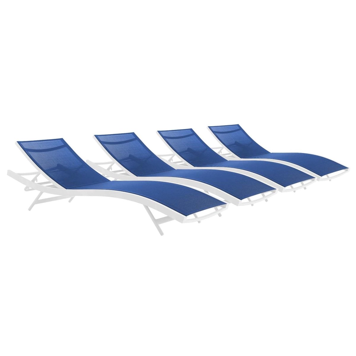Glimpse Outdoor Patio Mesh Chaise Lounge Set of 4 - BUILDMYPLACE