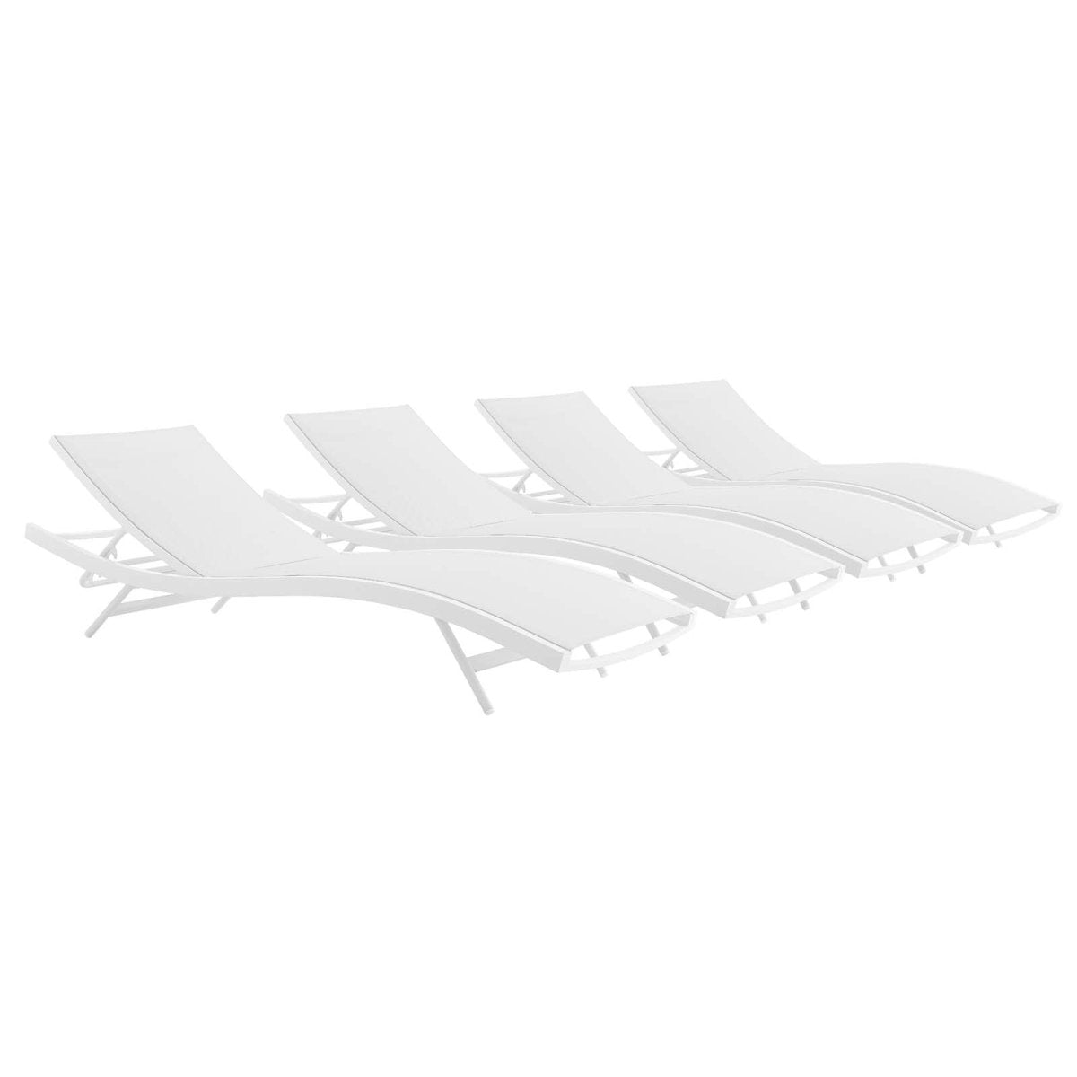 Glimpse Outdoor Patio Mesh Chaise Lounge Set of 4 - BUILDMYPLACE