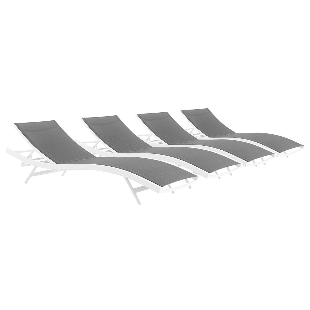 Glimpse Outdoor Patio Mesh Chaise Lounge Set of 4 - BUILDMYPLACE