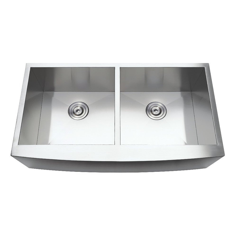 Gourmetier 36" x 20" Undermount Stainless Steel Double Farmhouse Kitchen Sink, Brushed - BUILDMYPLACE