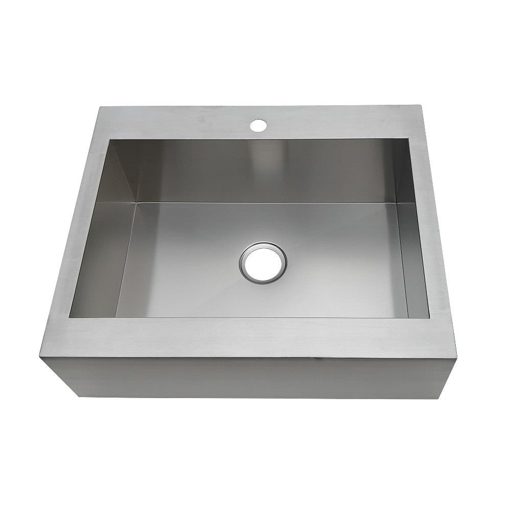 Gourmetier Edinburg Drop - In 30" x 24" Single Bowl Kitchen Sink, Brushed - BUILDMYPLACE