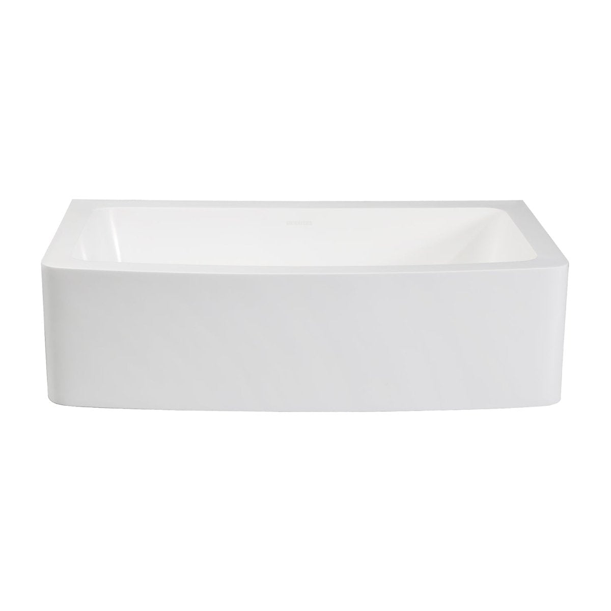 Gourmetier Solid Surface 33" x 22" Farmhouse Single Bowl Kitchen Sink, Matte White - BUILDMYPLACE
