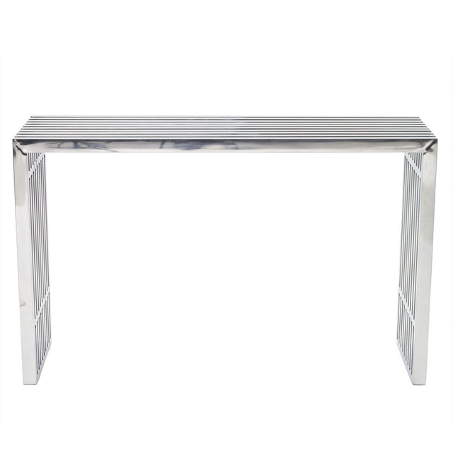 Gridiron Tubular Stainless Steel Console Table Radial Shape, Table In 29 Inch Height - BUILDMYPLACE