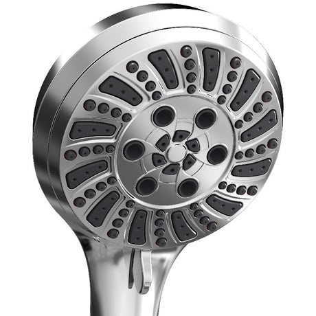 Handheld Shower 6 - Settings with arm mount , Flow regulator With Fast change to trickle function by push button - BUILDMYPLACE