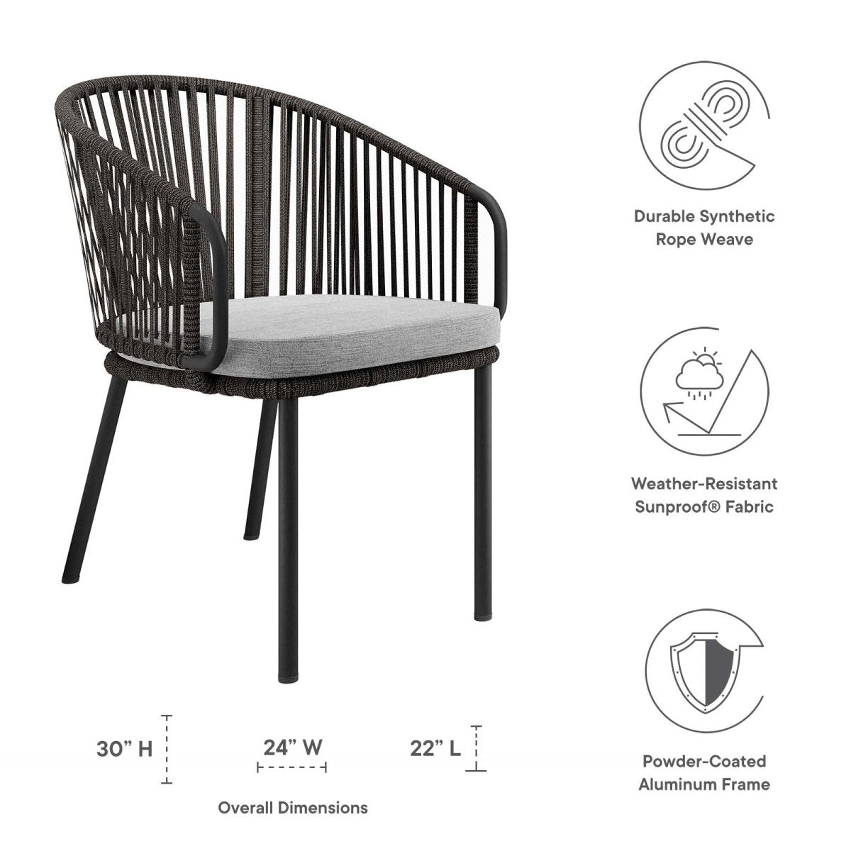 Harbor Outdoor Patio Armchair - BUILDMYPLACE