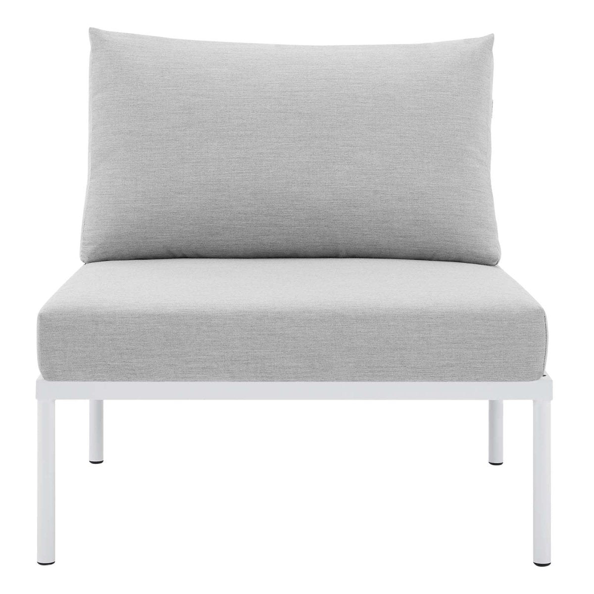 Harmony Sunbrella Basket Weave Outdoor Patio Aluminum Armless Chair - BUILDMYPLACE