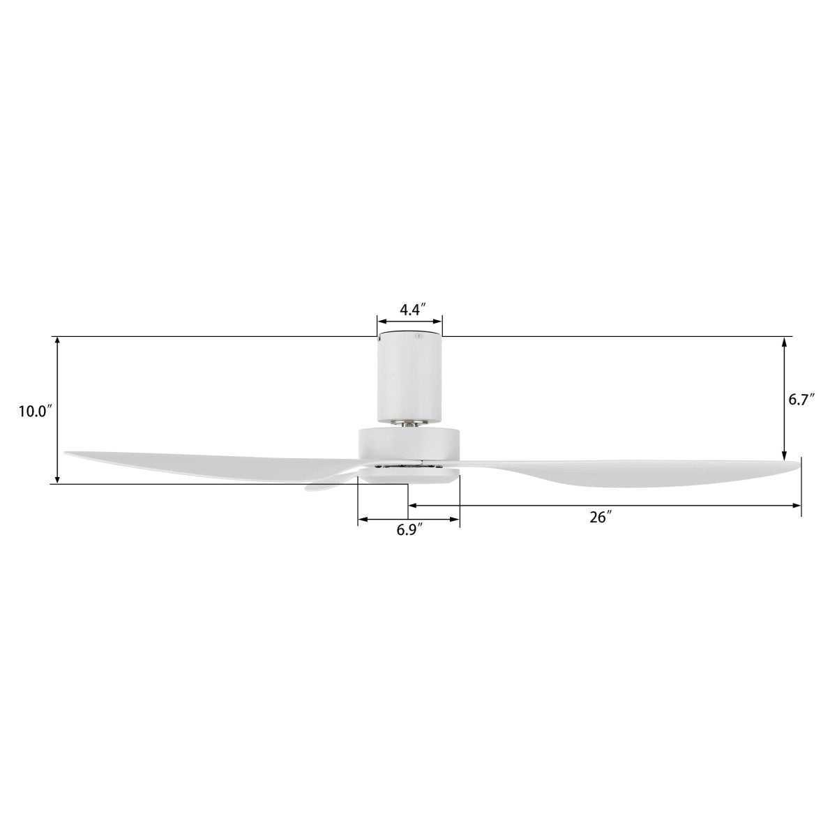 Isola 52 inch 3 - Blade No Light Ceiling Fan with Remote - LEDMyPlace