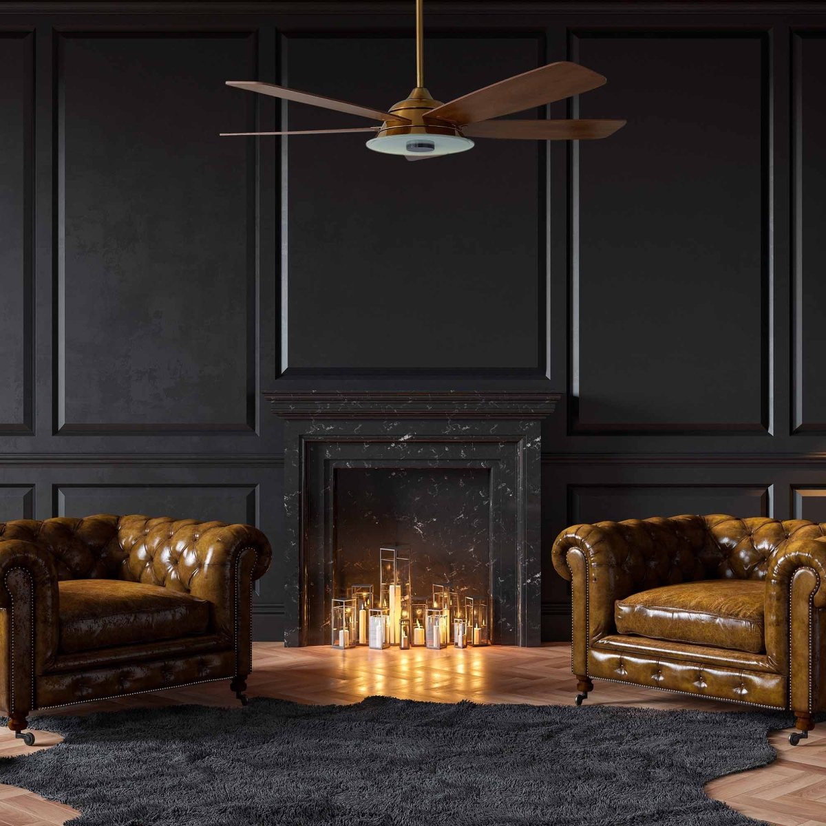 JOURNEY 56 inch 5 - Blade Smart Ceiling Fan with Remote LED Light - LEDMyPlace