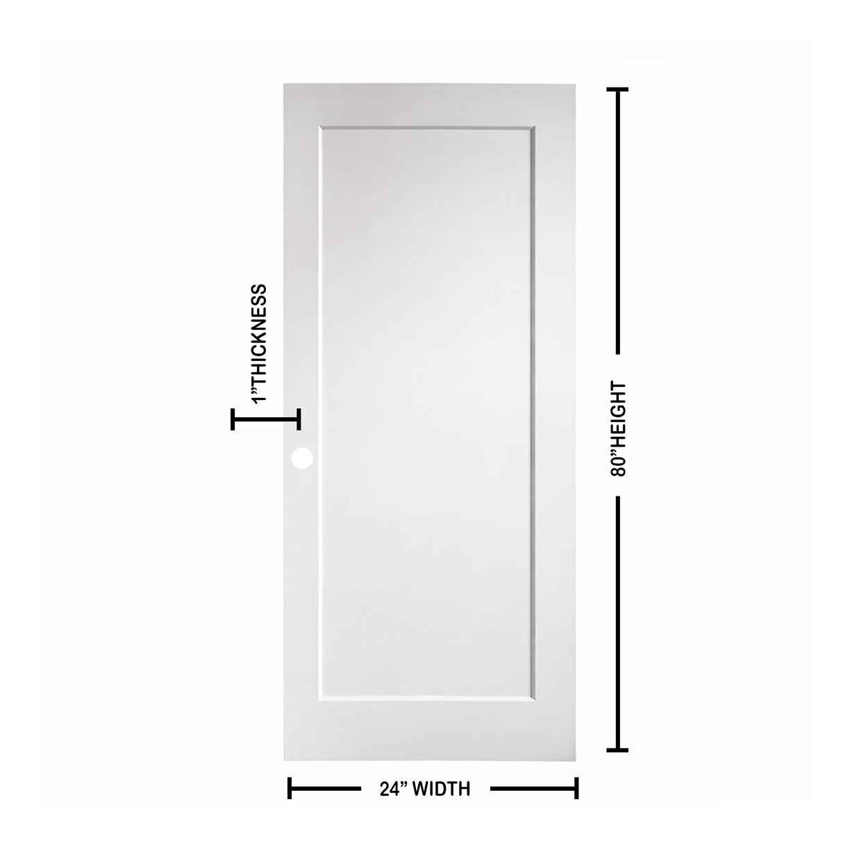 Ivanees 1-Panel Hollow Core Molded Shaker Door Slab - Madison 80 Inch Height