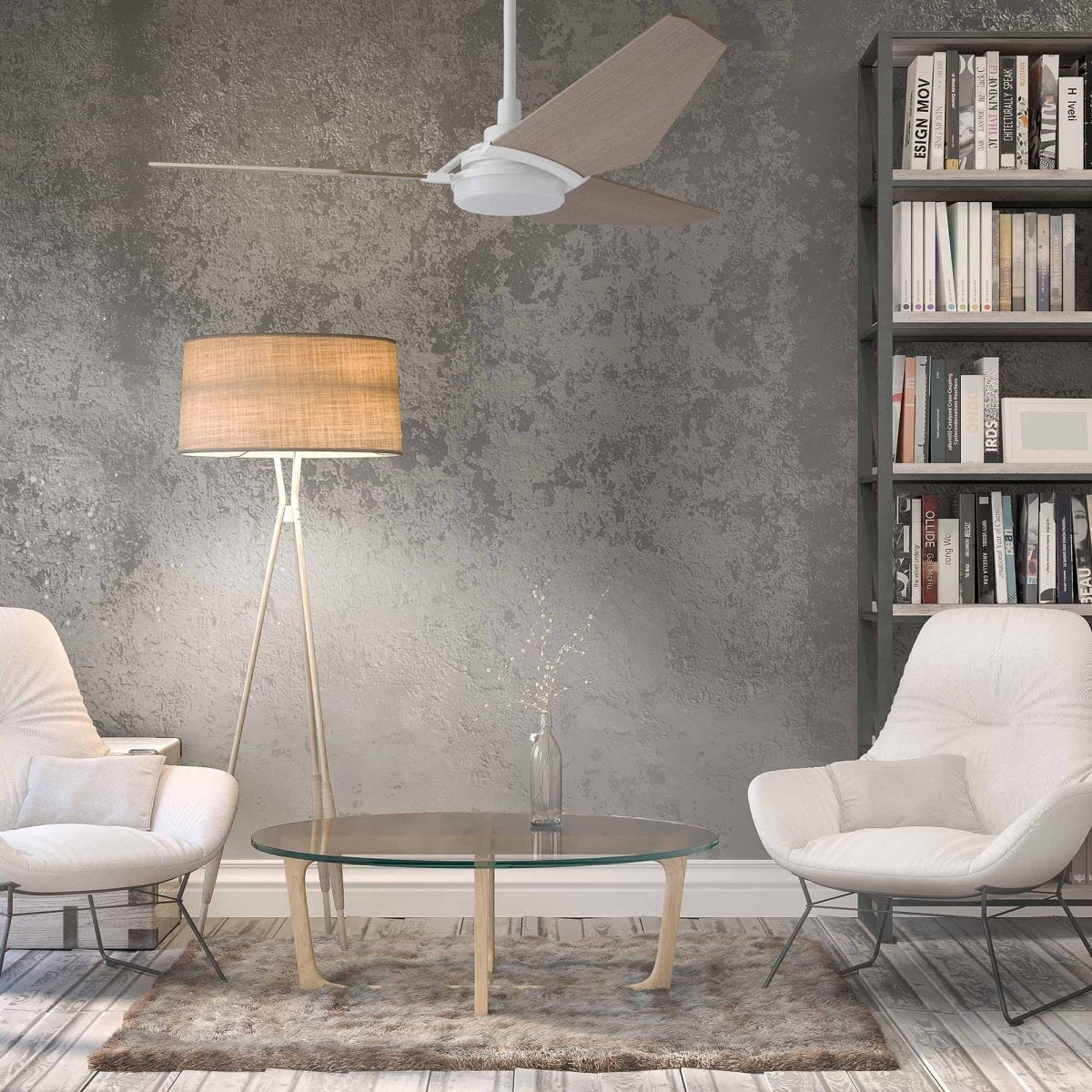 KAJ 56 inch 3 - Blade Smart Ceiling Fan with LED Light & Remote - LEDMyPlace