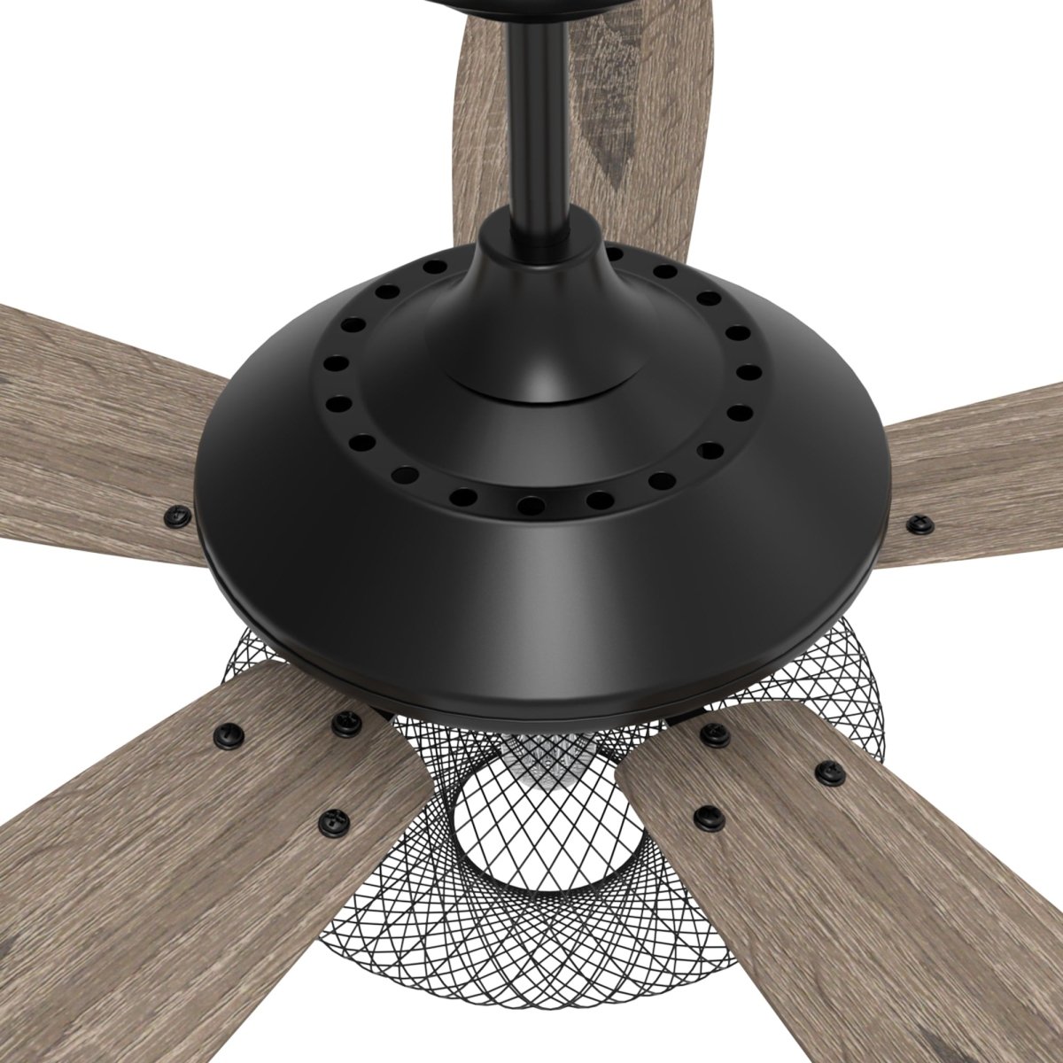 Karson 52 Inch 5 - Blade Best Ceiling Fan With Light & Remote - Black/Wood (Reversible Blades) - LEDMyPlace