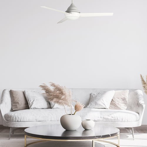 KENDRICK 52 inch 3 - Blade Best Ceiling Fan with LED Light Kit & Remote Control - White/White - LEDMyPlace