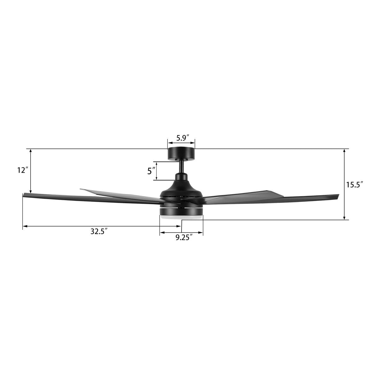 KIMA 65 inch 7 - Blade Ceiling Fan with LED Light & Remote - LEDMyPlace