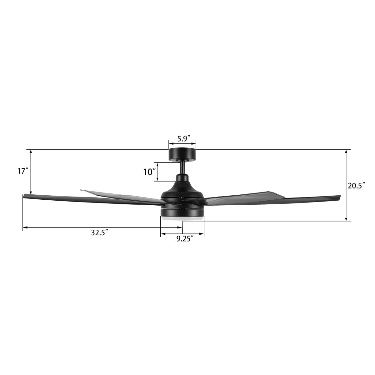 KIMA 65 inch 7 - Blade Ceiling Fan with LED Light & Remote - LEDMyPlace