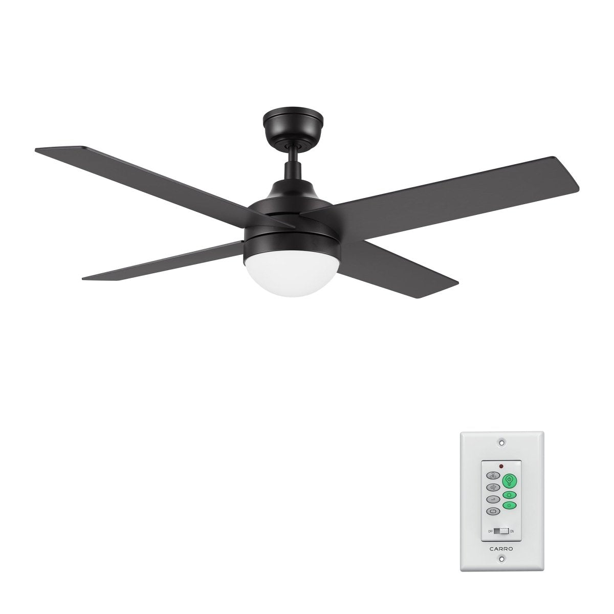 KIMBALL 52 inch 4 - Blade Ceiling Fan with LED Light & Wall Control - LEDMyPlace