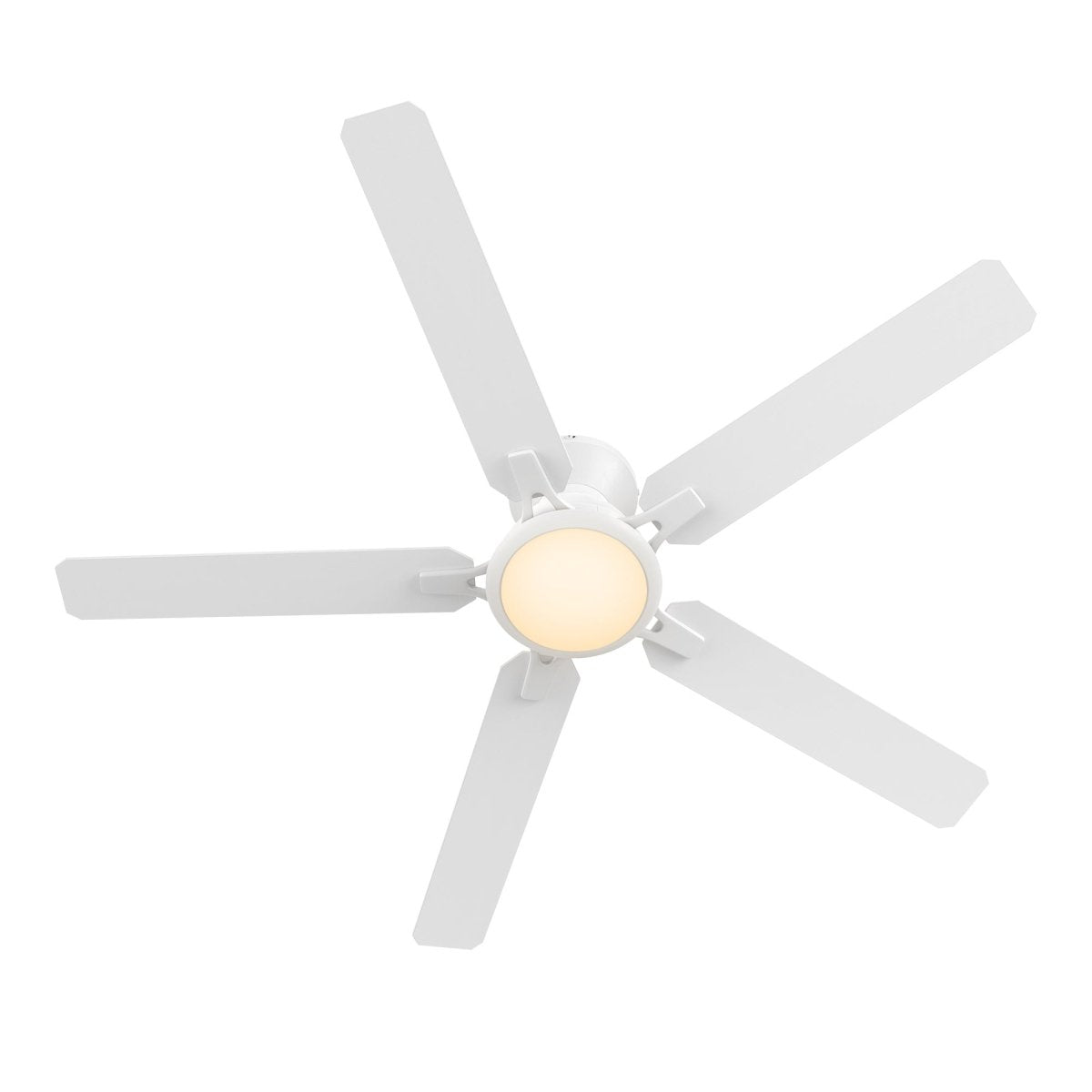 Kipton 52 inch 5 - Blade Ceiling Fan with LED Light Kit & Remote Control - White - LEDMyPlace