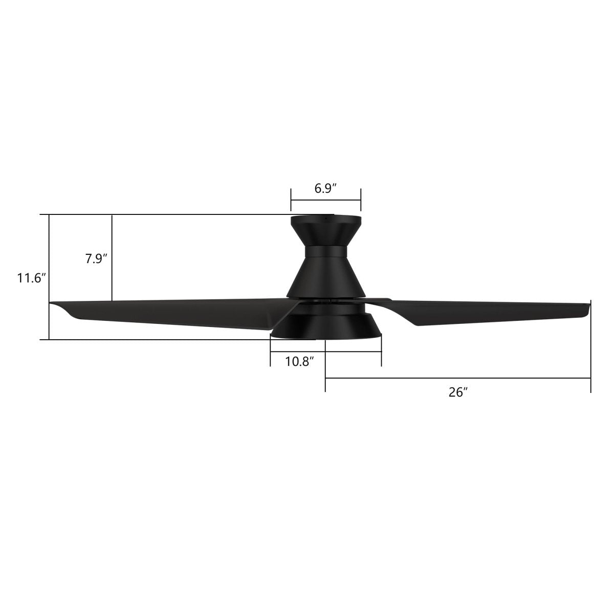 KREIS 52 inch Flush Mount 3 - Blade Smart Ceiling Fan with LED Light & Remote - LEDMyPlace