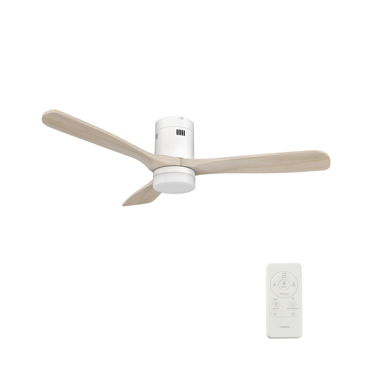LABELLE 52 inch 3 - Blade Flush Mount Smart Ceiling Fan with LED Light & Remote - LEDMyPlace