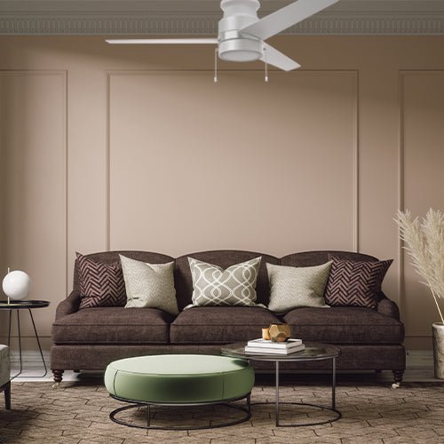 LAMONT 52 inch 3 - Blade Flash Mount Ceiling Fan with Pull Chain &LED Light - LEDMyPlace