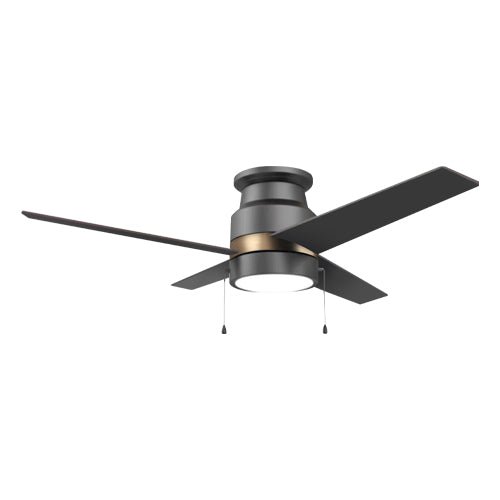 LAMONT 52 inch 4 - Blade Flush Mount Ceiling Fan with LED Light & Pull Chain - LEDMyPlace