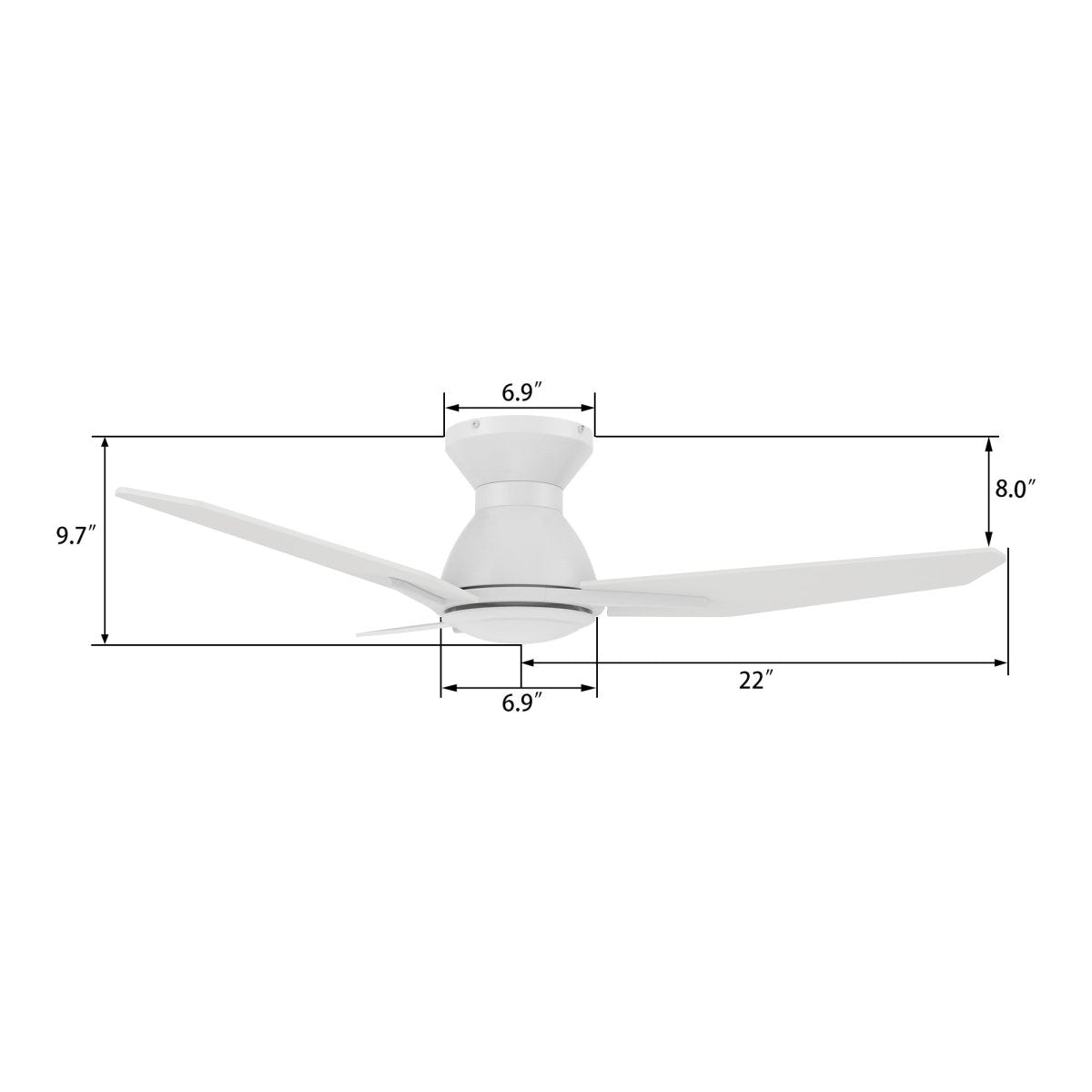 Leon 44 inch 3 - Blade Ceiling Fan with Remote Control - LEDMyPlace