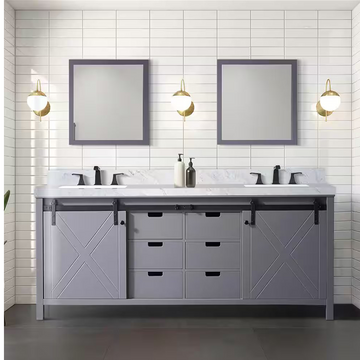 Marsyas 80" Dark Grey Freestanding Bathroom Vanity Cabinet Without Top