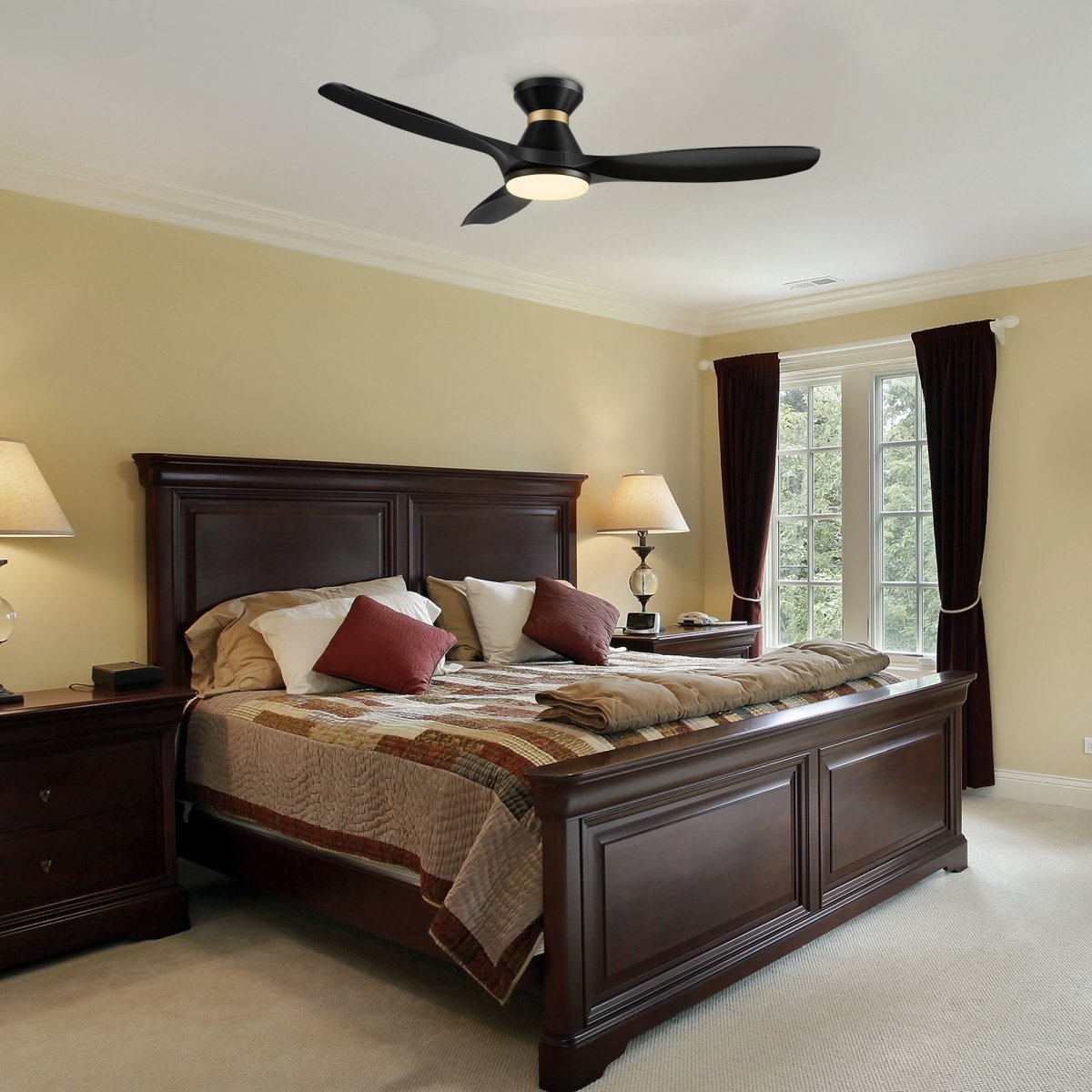 MERTON 52 inch 3 - Blade Smart Ceiling Fan with LED Light & Remote - LEDMyPlace