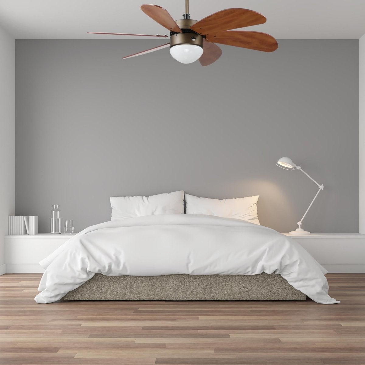 Minimus 38 - inch Indoor Best Smart Ceiling Fan with Light Kit & Wall Control, Works with Alexa/Google Home/Siri - LEDMyPlace
