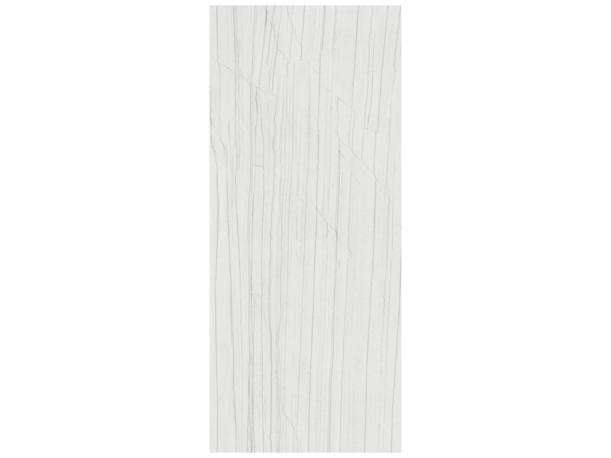 48 x 110 in Majesto Bianco Stratura Polished Rectified Colorsync Sintered Slab 6 mm