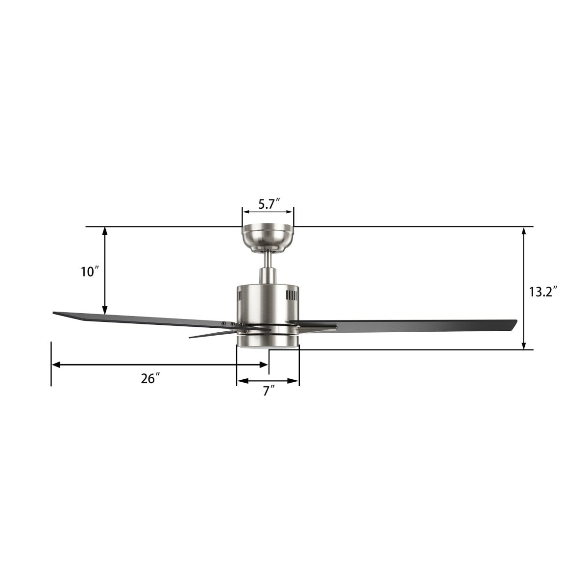 MONTGOMERY 52 inch 3 - Blade Smart Ceiling Fan with LED Light & Remote - LEDMyPlace