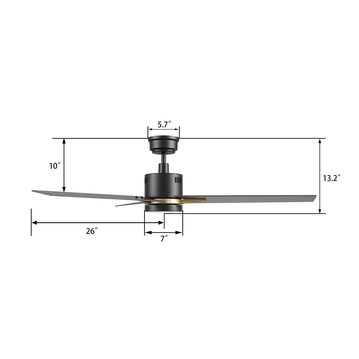 MONTGOMERY 52 inch 3 - Blade Smart Ceiling Fan with LED Light & Remote - LEDMyPlace