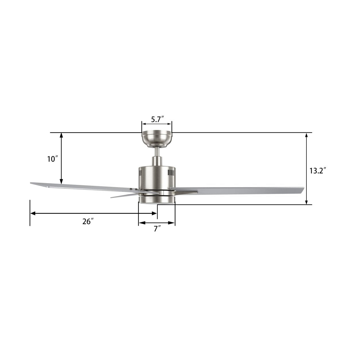 MONTGOMERY 52 inch 3 - Blade Smart Ceiling Fan with LED Light & Remote - LEDMyPlace